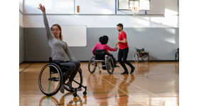 People in wheelchairs dancing