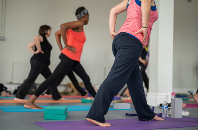 Women at a yoga class