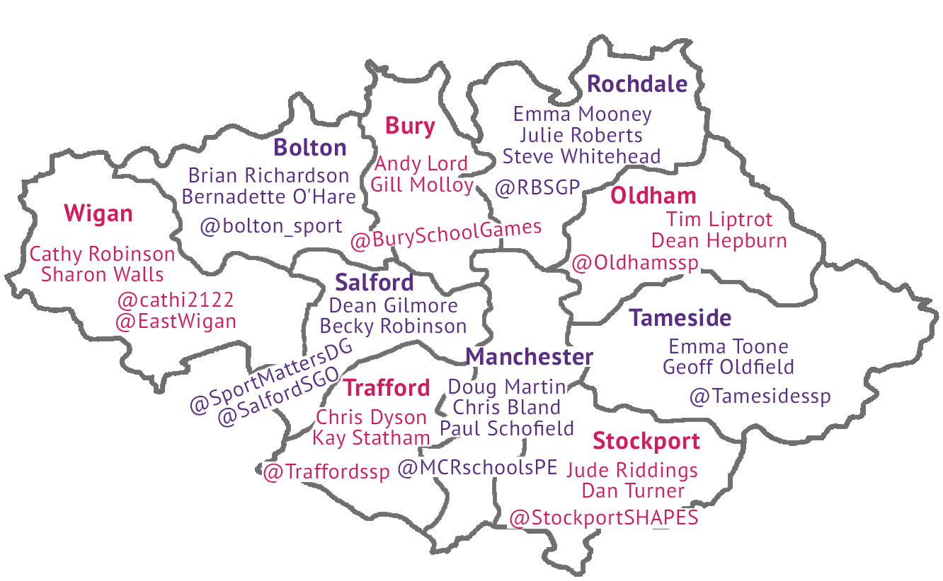 Greater Manchester Boroughs Map Gm School Games Network | Greater Manchester Moving