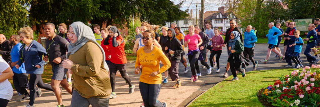 A group of runners
