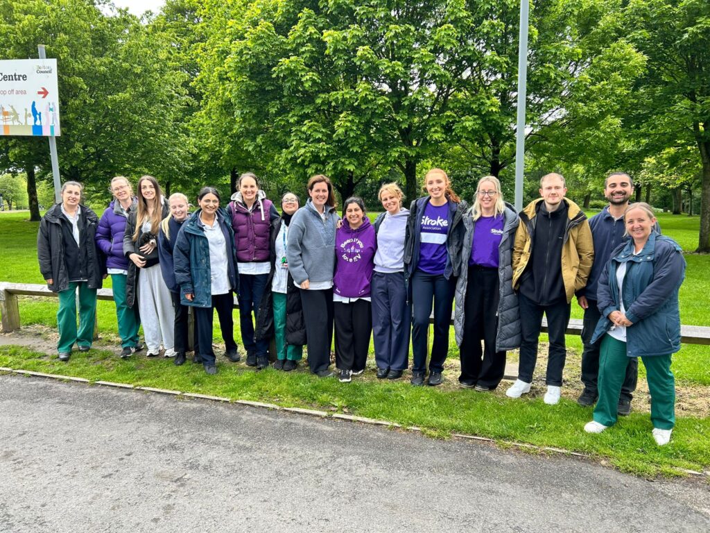 The Bolton stroke team complete a group walk as part of their Miles for May campaign.