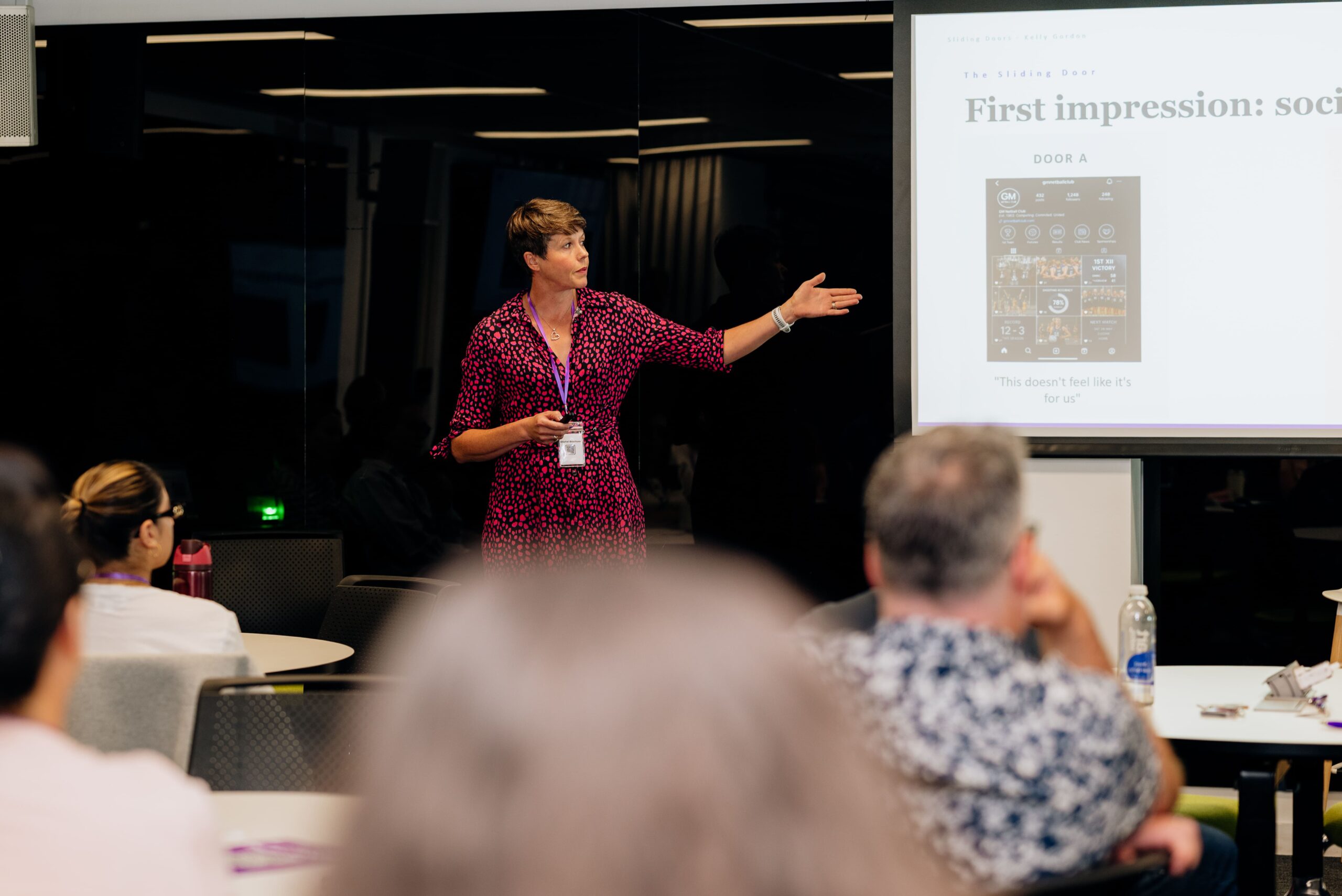 A speaker presents at the GMM Sports club conference 2026